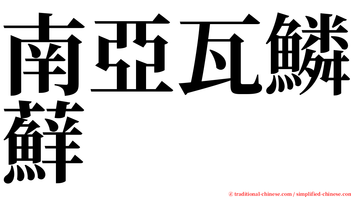 南亞瓦鱗蘚 serif font