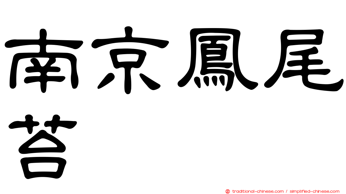 南京鳳尾苔