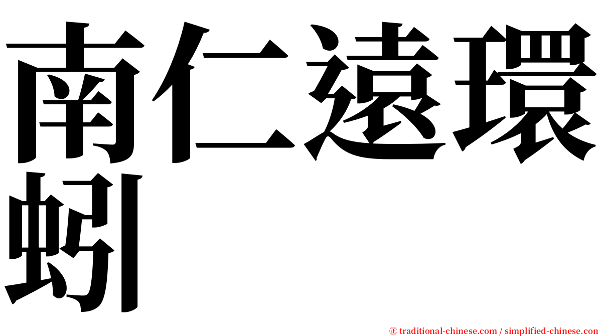 南仁遠環蚓 serif font