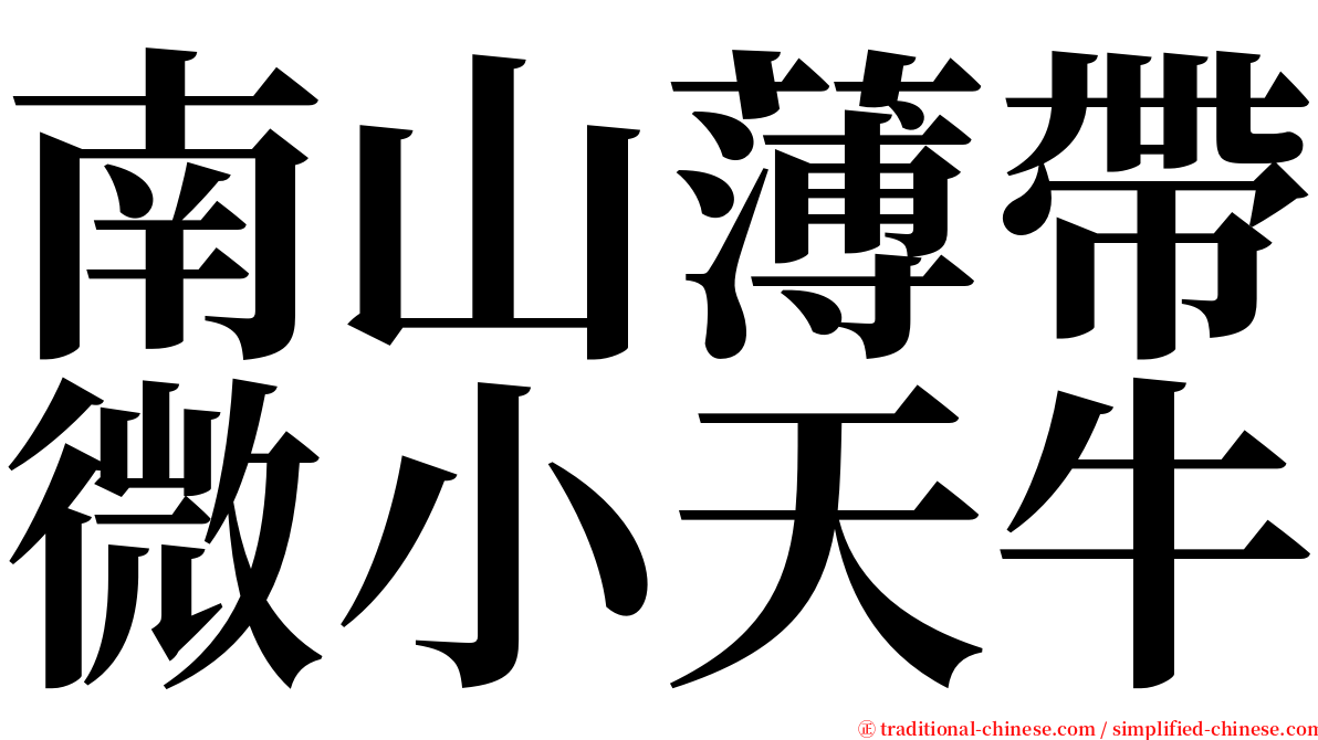 南山薄帶微小天牛 serif font