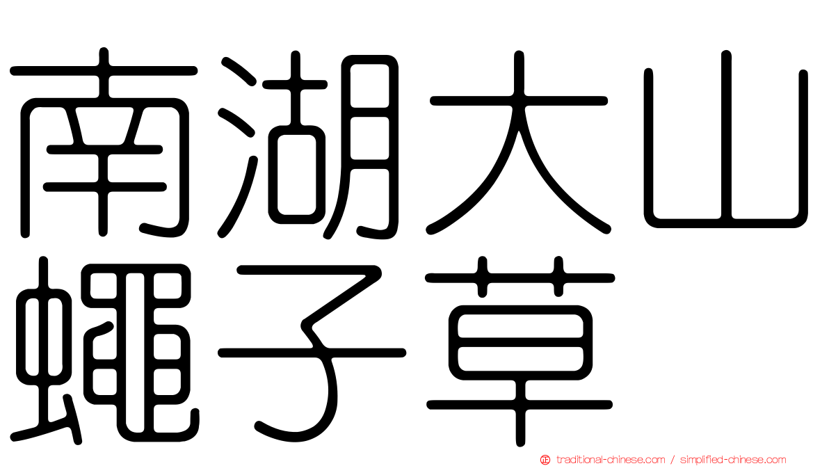 南湖大山蠅子草