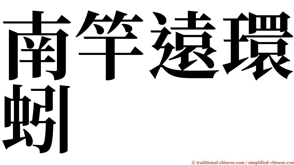 南竿遠環蚓 serif font
