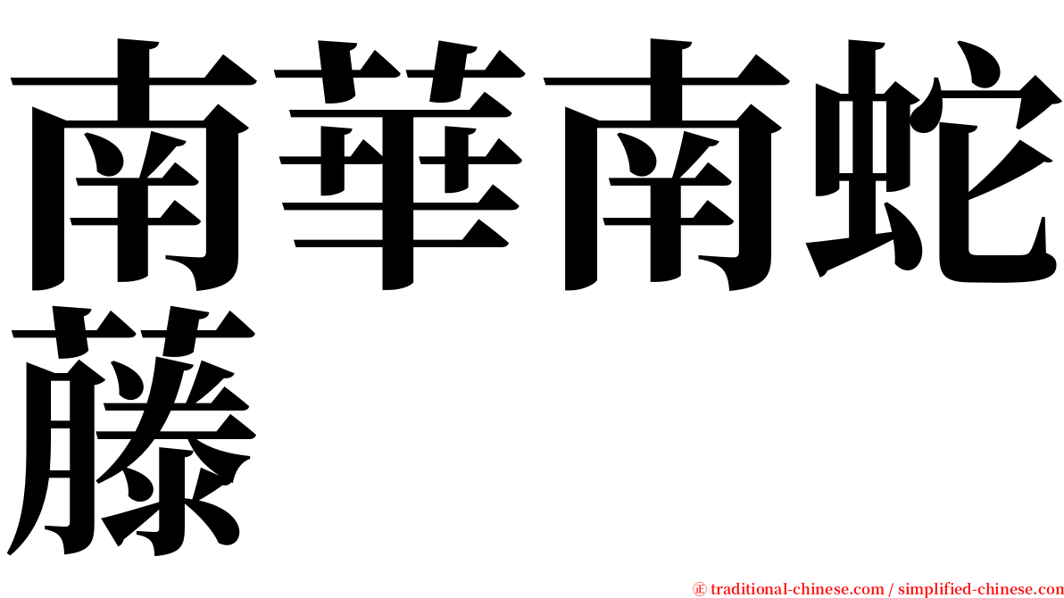 南華南蛇藤 serif font