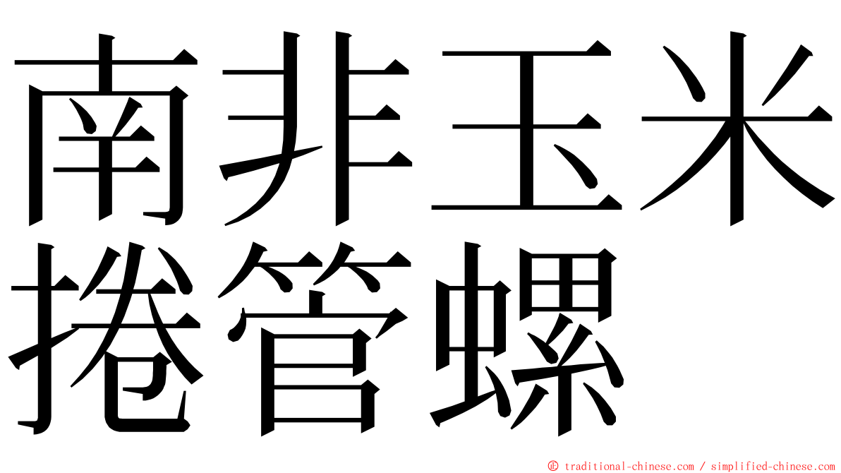 南非玉米捲管螺 ming font