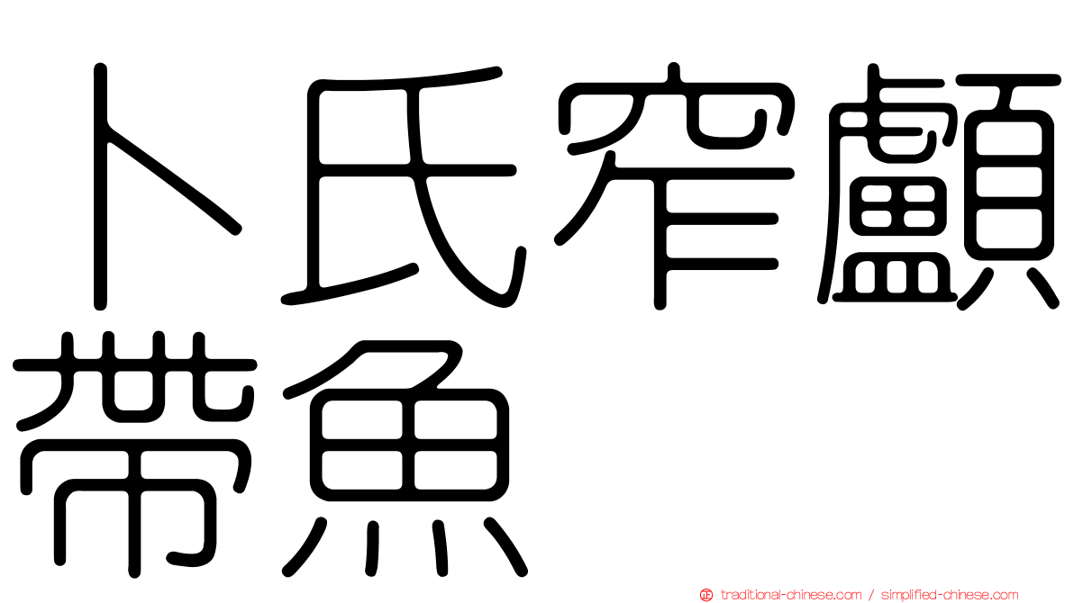 卜氏窄顱帶魚