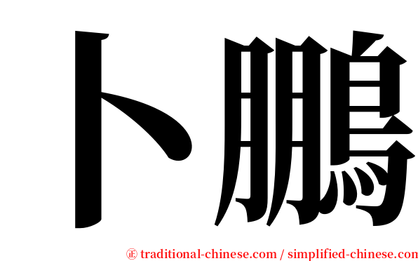 卜鵬 serif font