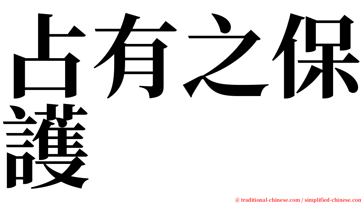 占有之保護 serif font