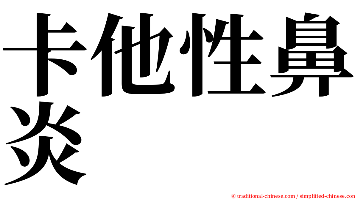 卡他性鼻炎 serif font