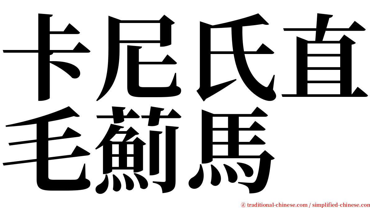 卡尼氏直毛薊馬 serif font
