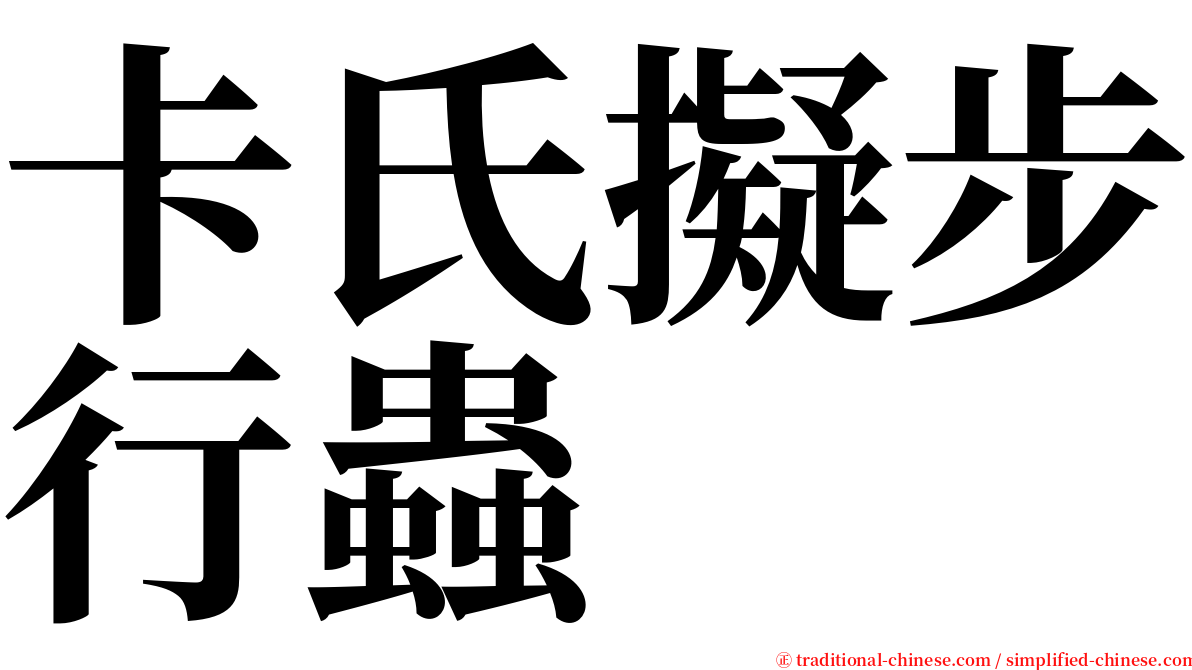 卡氏擬步行蟲 serif font