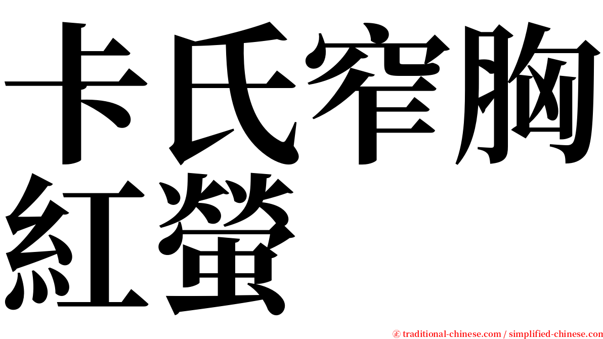 卡氏窄胸紅螢 serif font