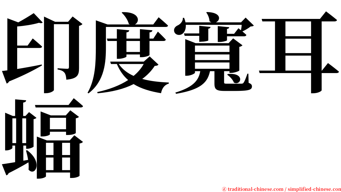 印度寬耳蝠 serif font