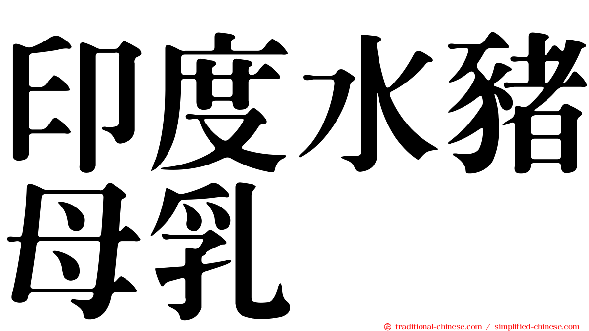 印度水豬母乳