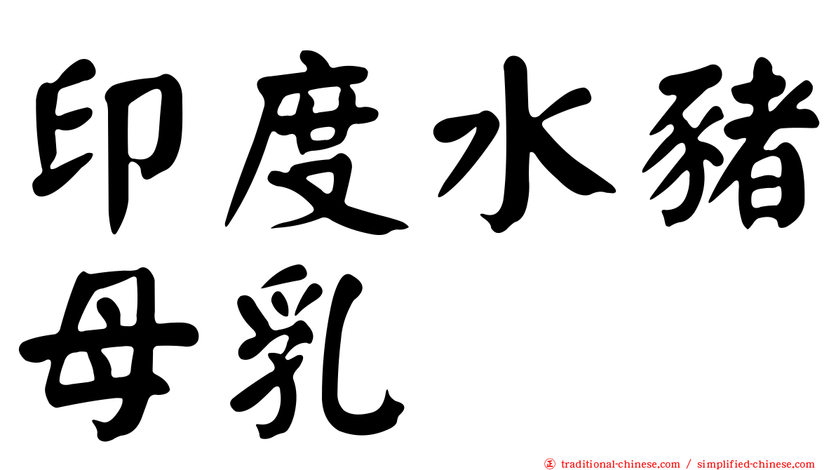 印度水豬母乳
