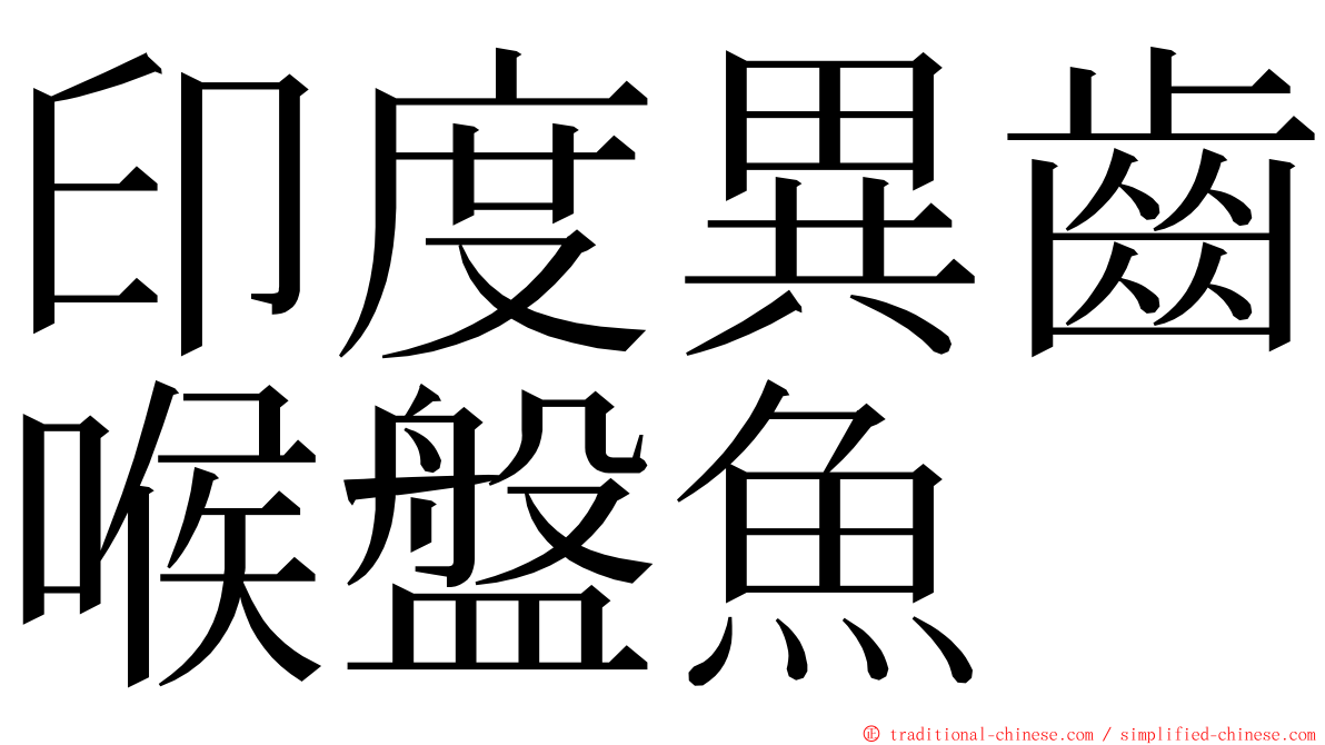 印度異齒喉盤魚 ming font