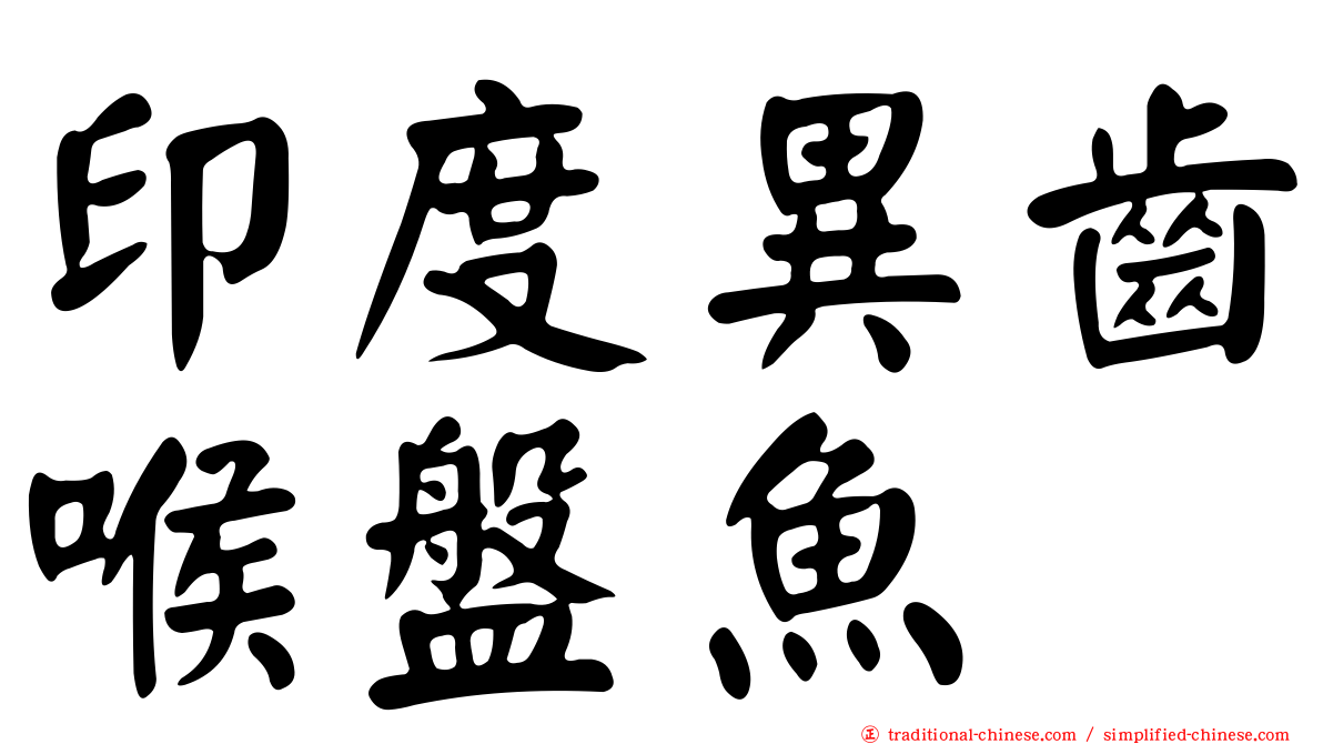 印度異齒喉盤魚