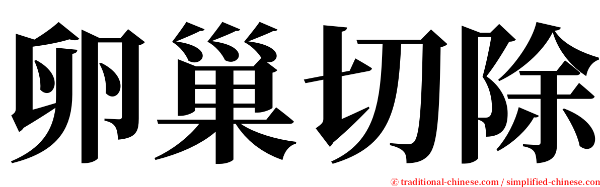 卵巢切除 serif font