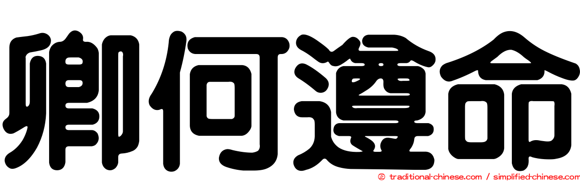 卿何遵命