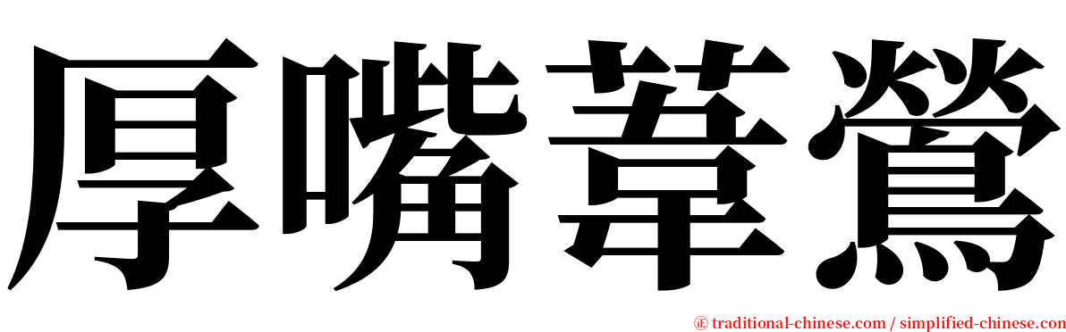 厚嘴葦鶯 serif font