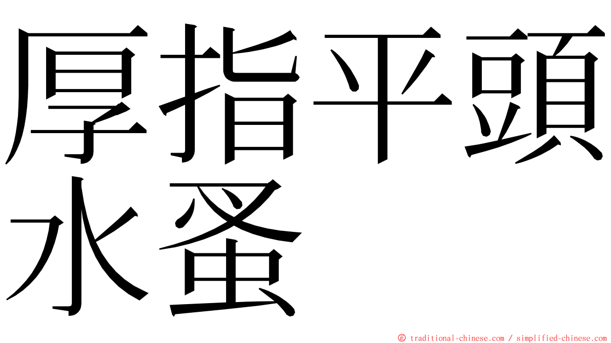 厚指平頭水蚤 ming font