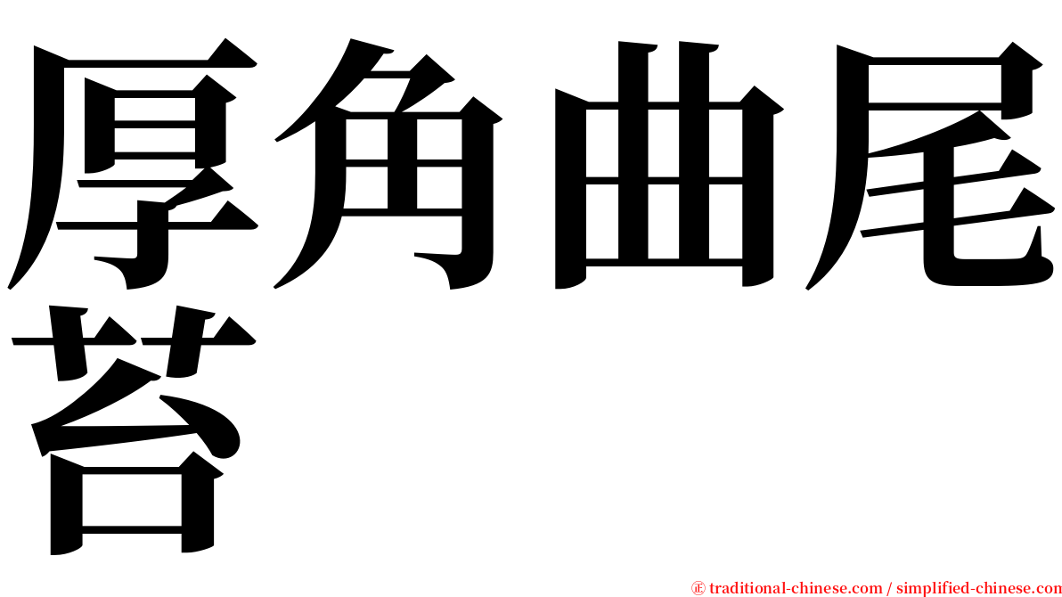厚角曲尾苔 serif font