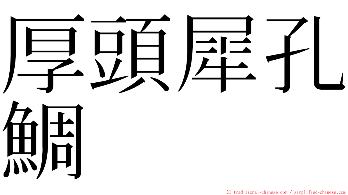 厚頭犀孔鯛 ming font