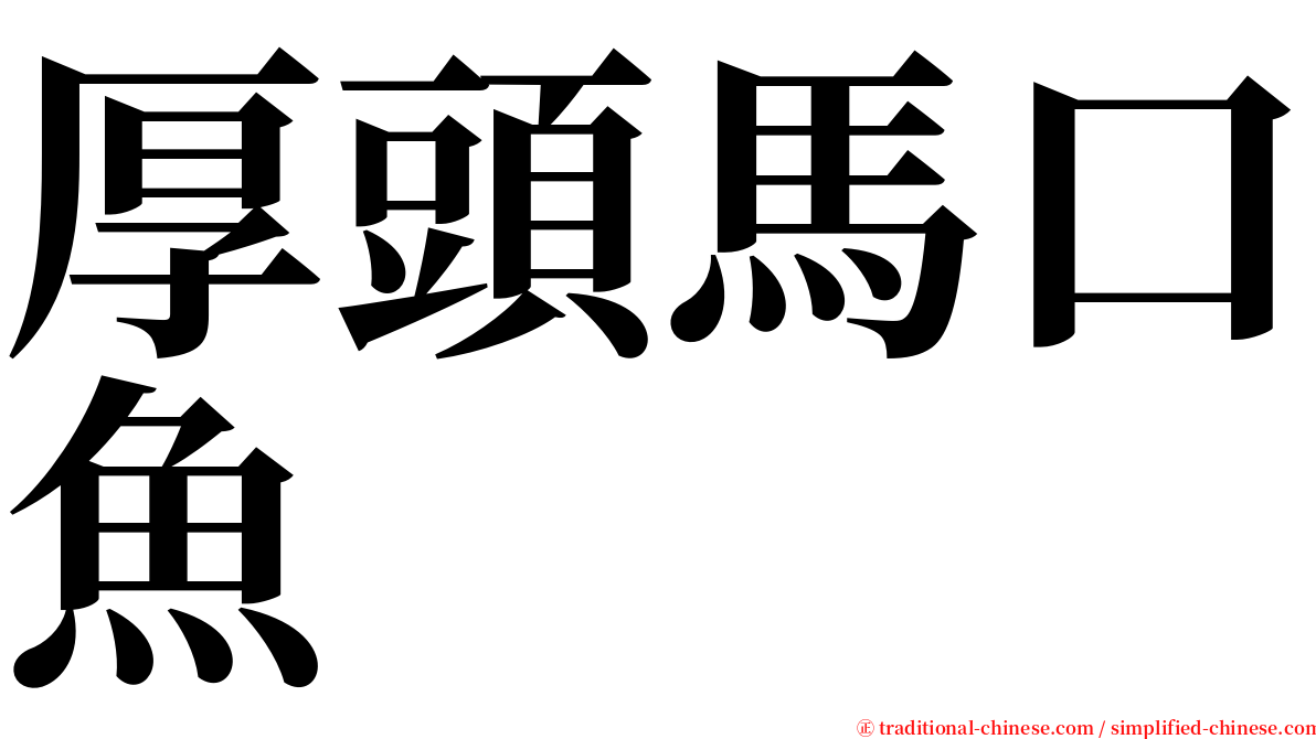 厚頭馬口魚 serif font