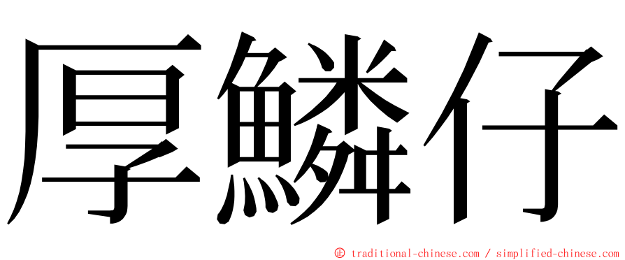 厚鱗仔 ming font