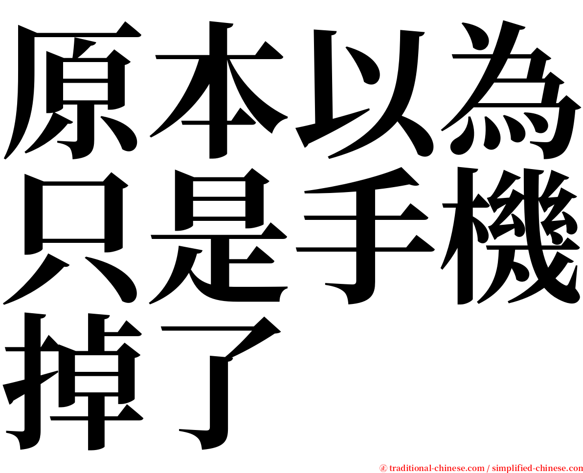 原本以為只是手機掉了 serif font