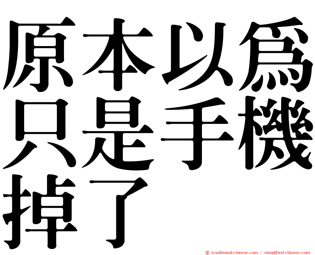 原本以為只是手機掉了