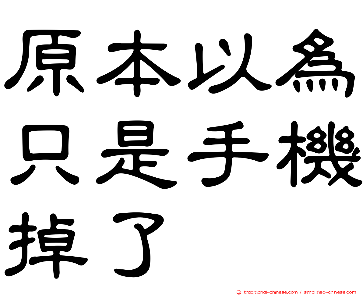 原本以為只是手機掉了