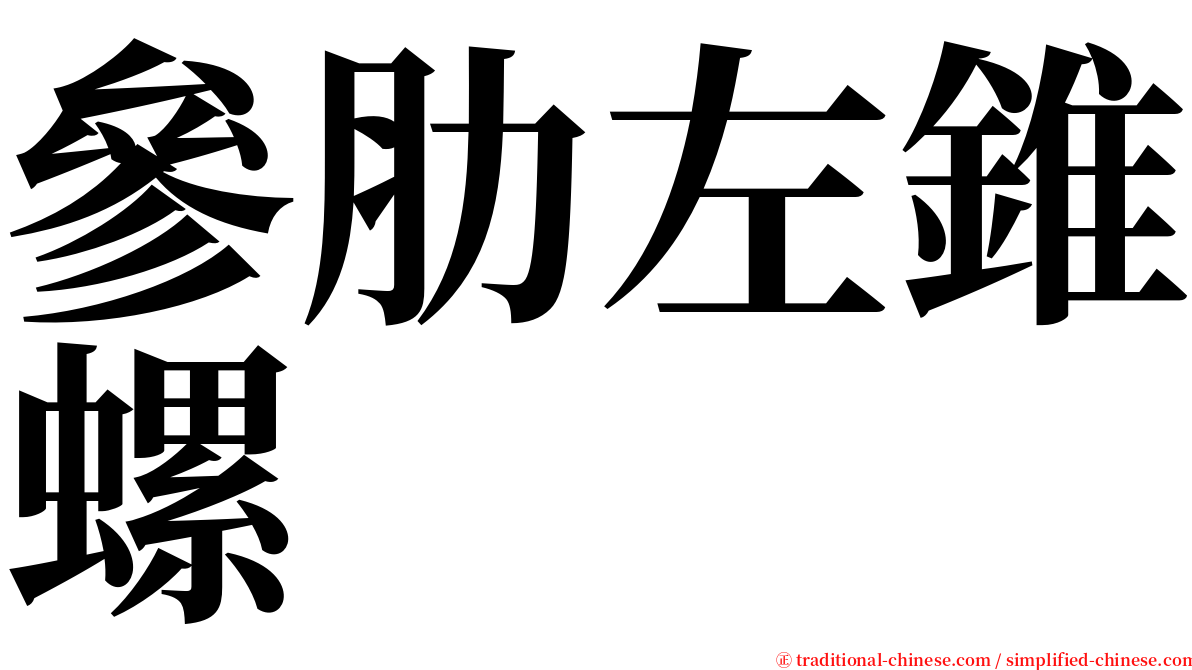 參肋左錐螺 serif font