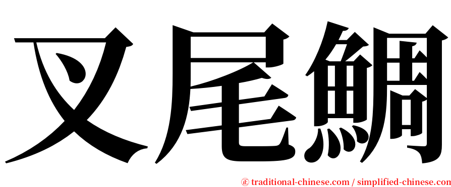 叉尾鯛 serif font