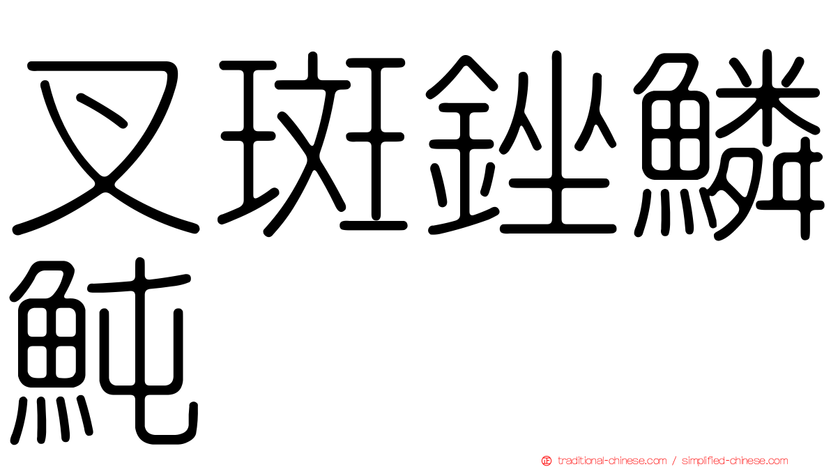 叉斑銼鱗魨