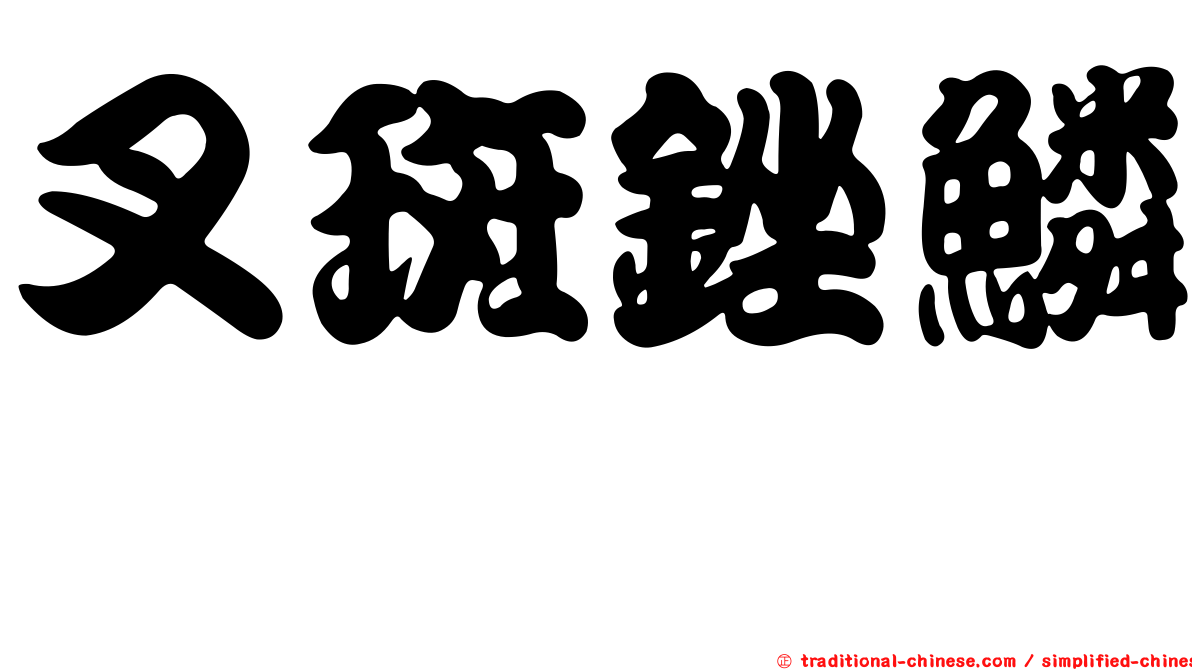 叉斑銼鱗魨