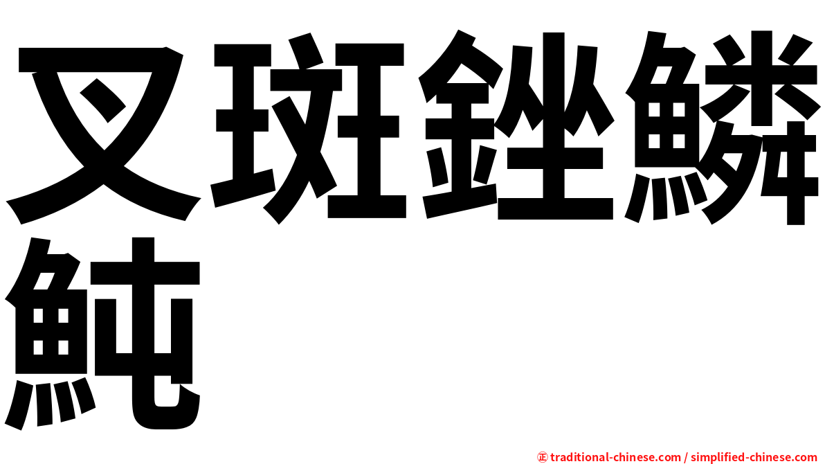 叉斑銼鱗魨