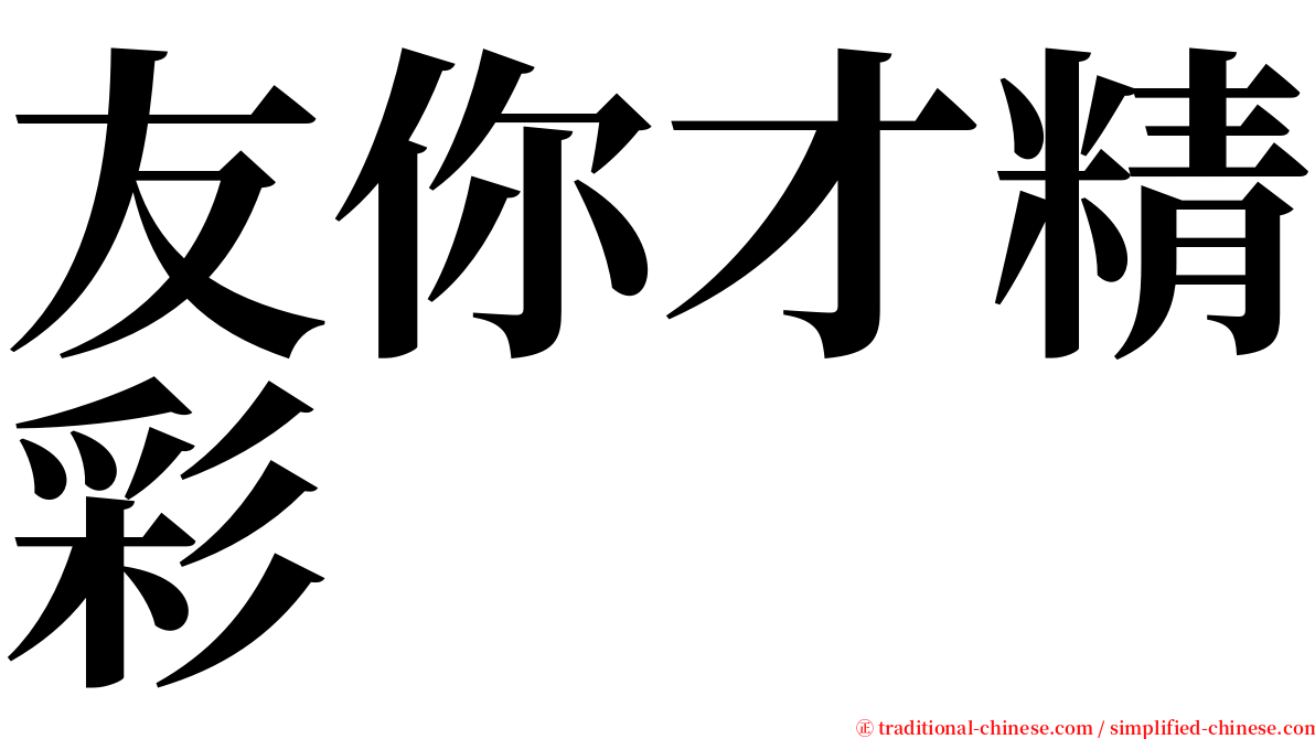友你才精彩 serif font