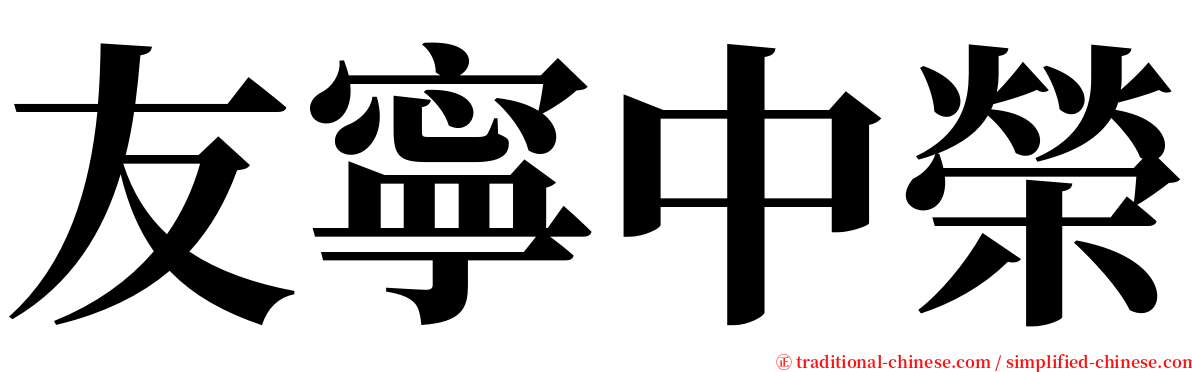 友寧中榮 serif font