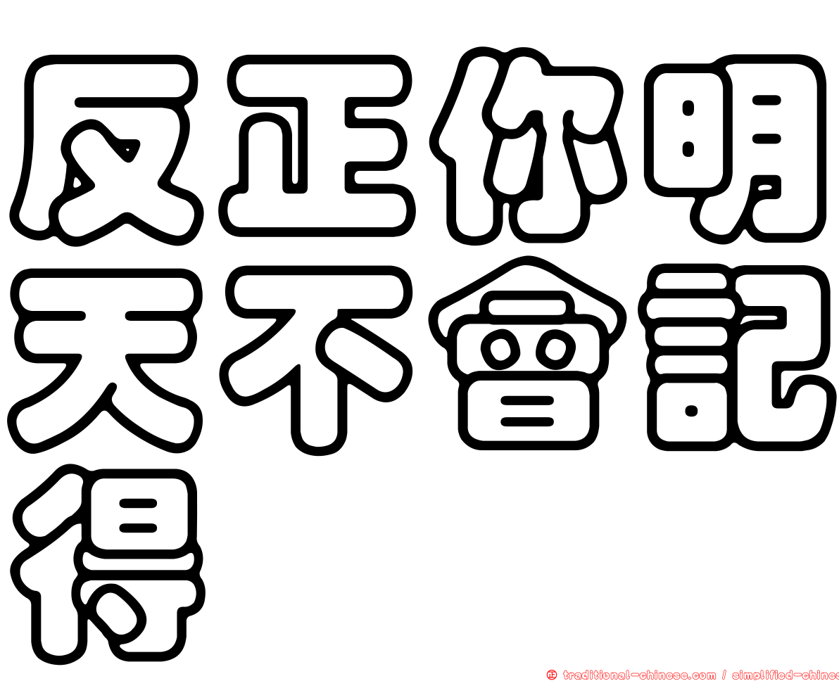 反正你明天不會記得