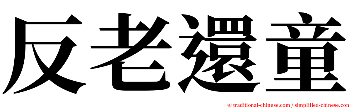 反老還童 serif font