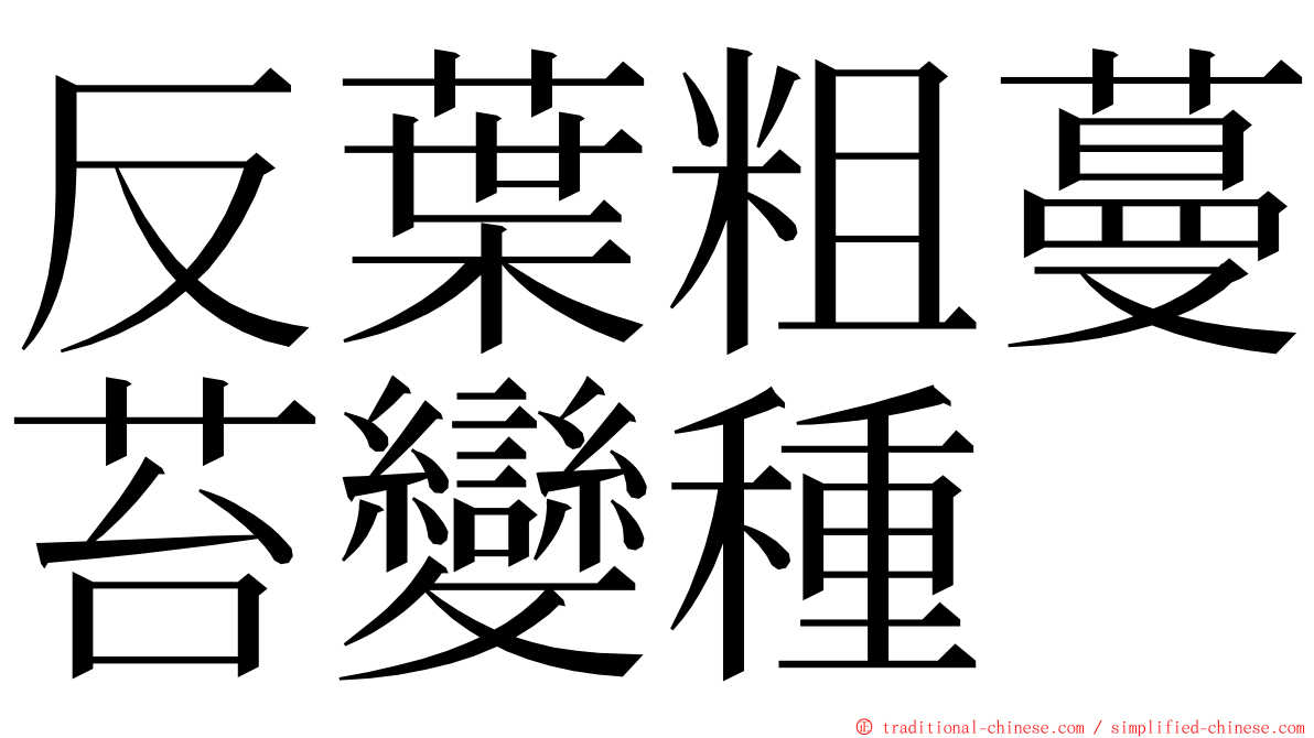 反葉粗蔓苔變種 ming font