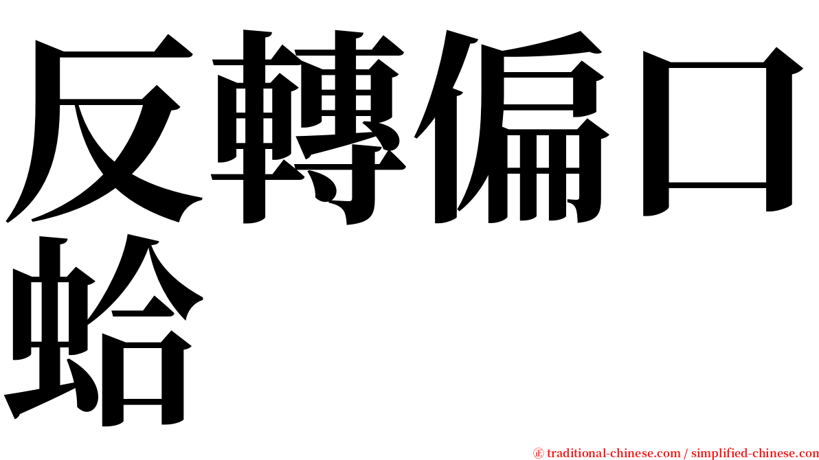 反轉偏口蛤 serif font