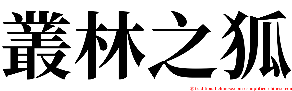 叢林之狐 serif font