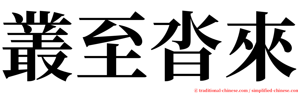 叢至沓來 serif font