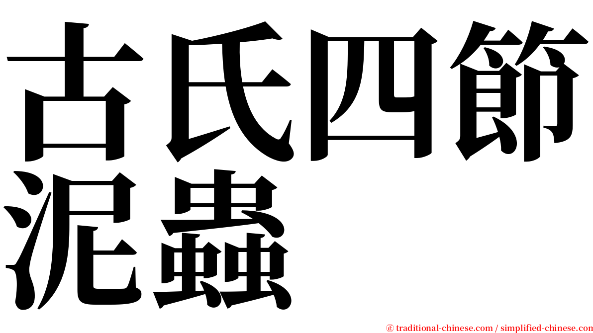 古氏四節泥蟲 serif font