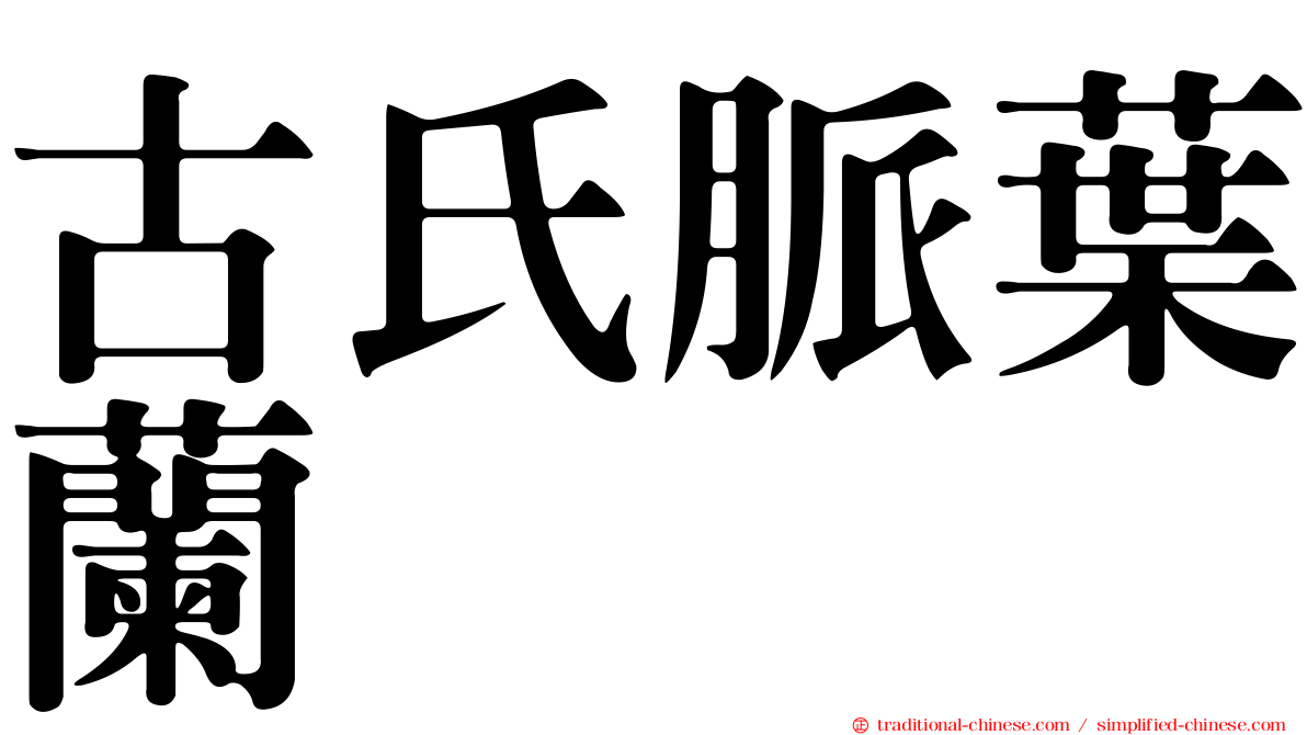 古氏脈葉蘭