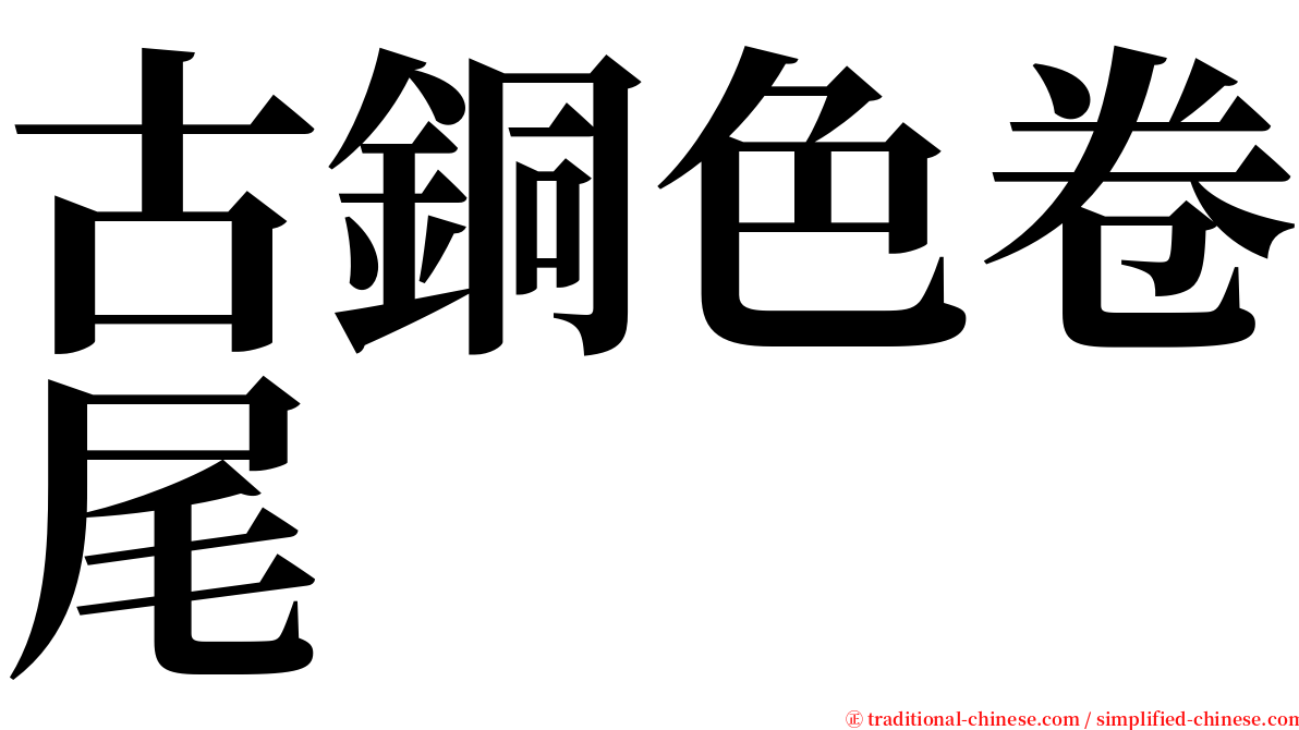 古銅色卷尾 serif font