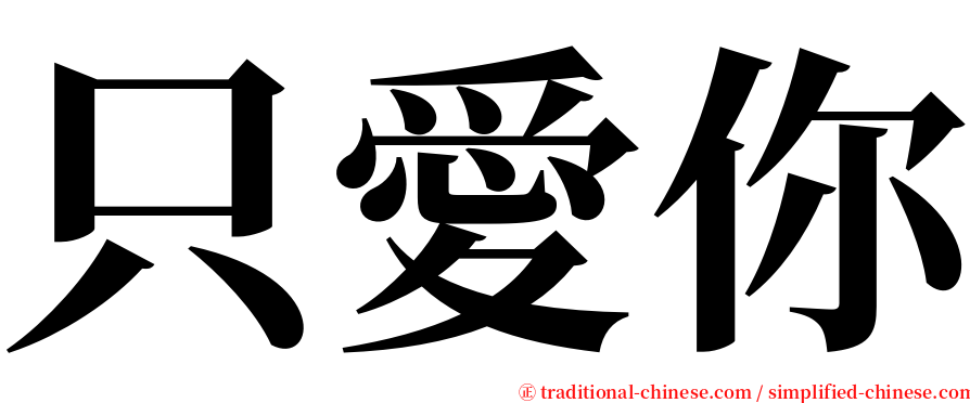 只愛你 serif font