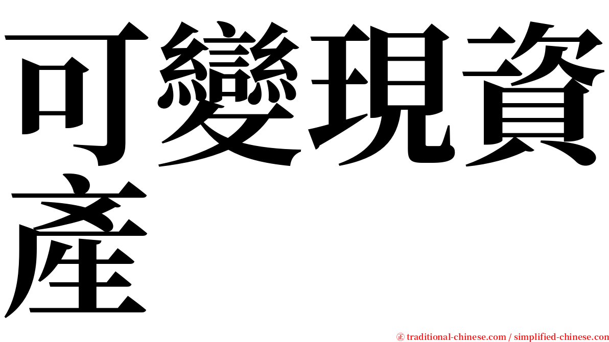 可變現資產 serif font
