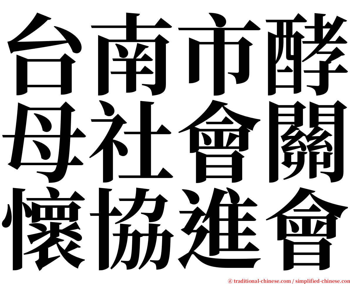 台南市酵母社會關懷協進會 serif font
